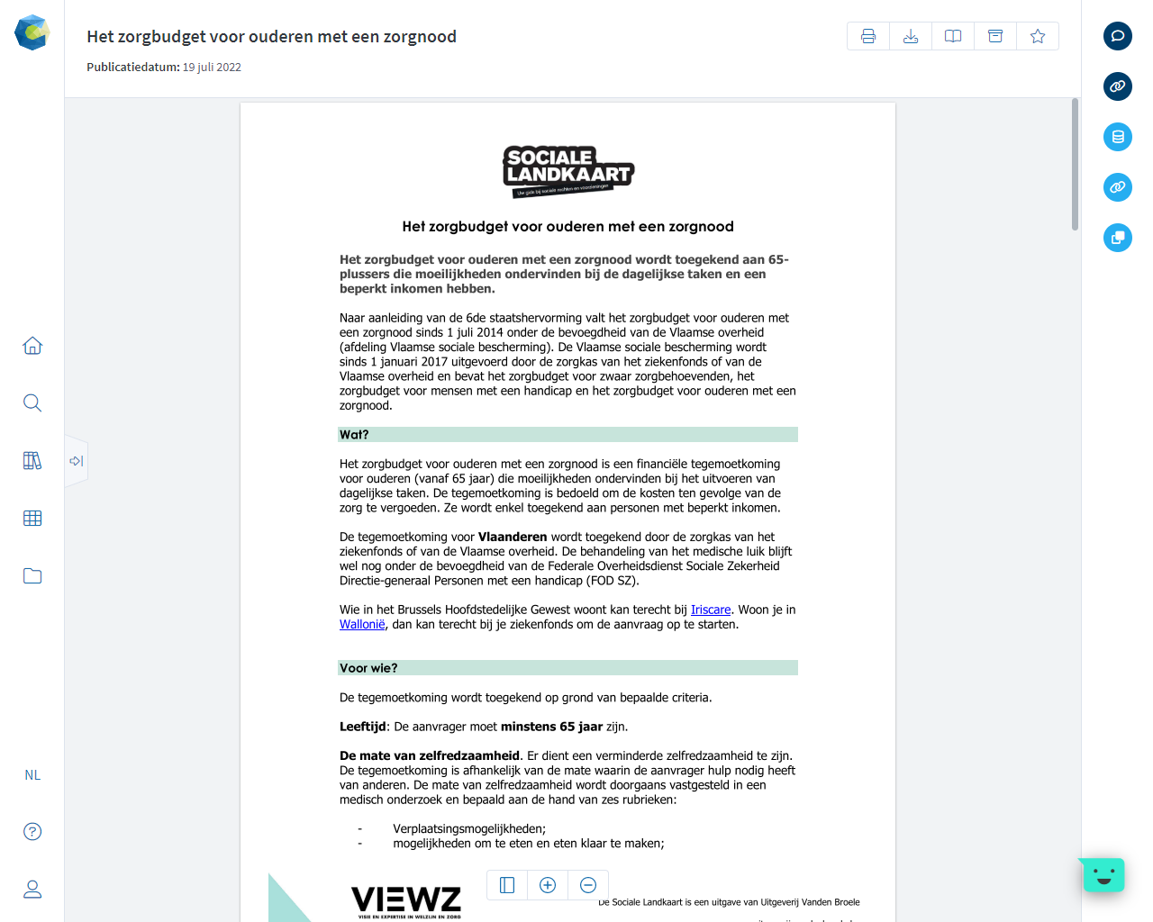 Het Zorgbudget Voor Ouderen Met Een Zorgnood